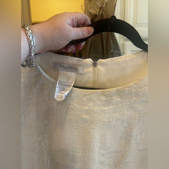 MaxMara White Sleeveless Mock Neck Sheath Dress - Picture 4 of 8